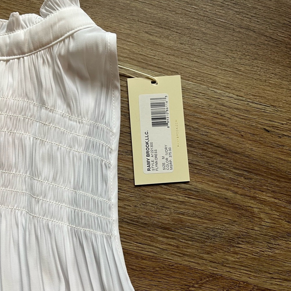 NWT RAMY BROOK FLYNN RUFFLE DRESS - white - Picture 8 of 9